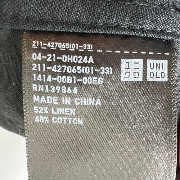 UNIQLO Black Cotton-Linen Long Sleeve Relaxed Utility Shirt Jacket Shacket XS - Picture 6 of 6